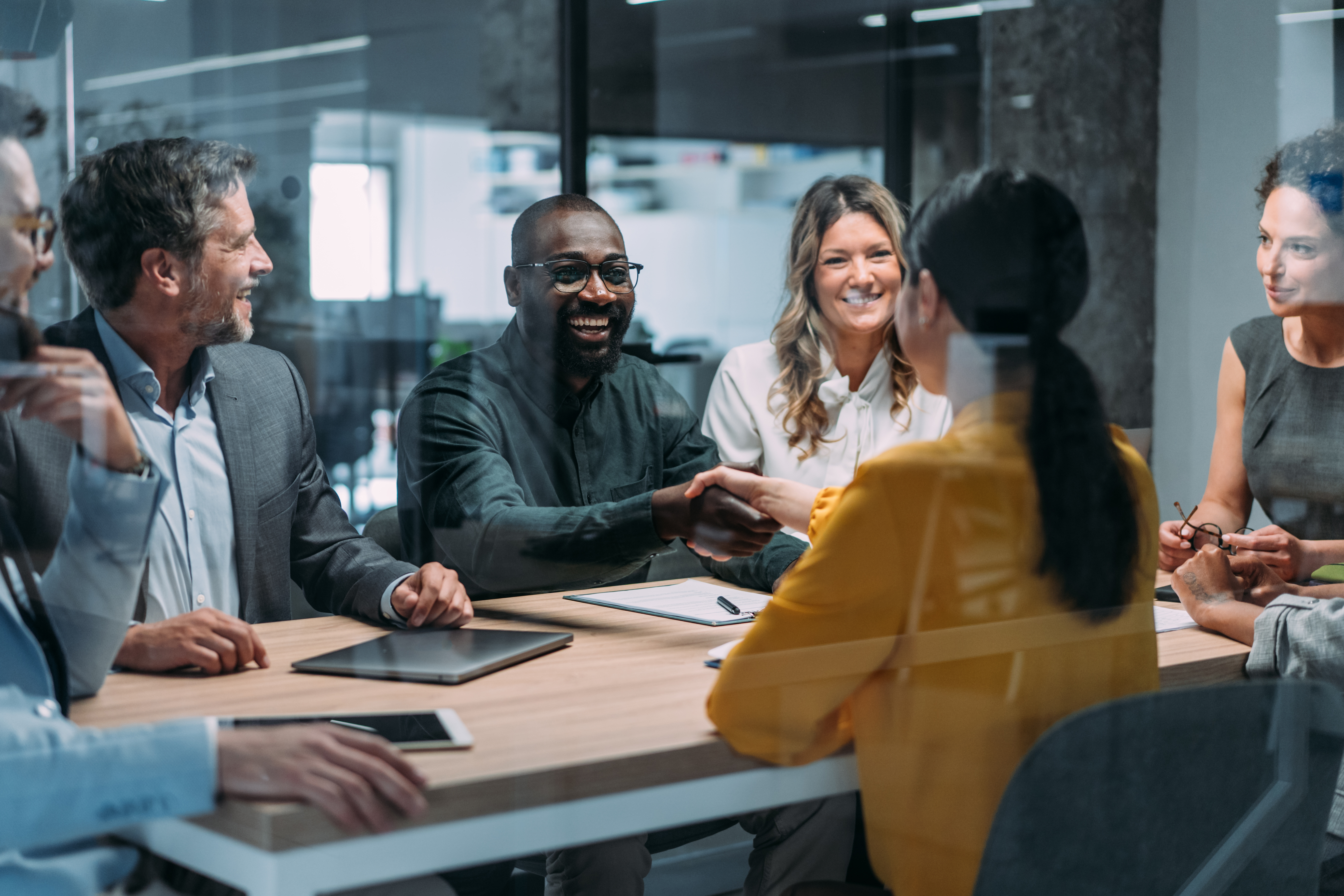 group in conference room