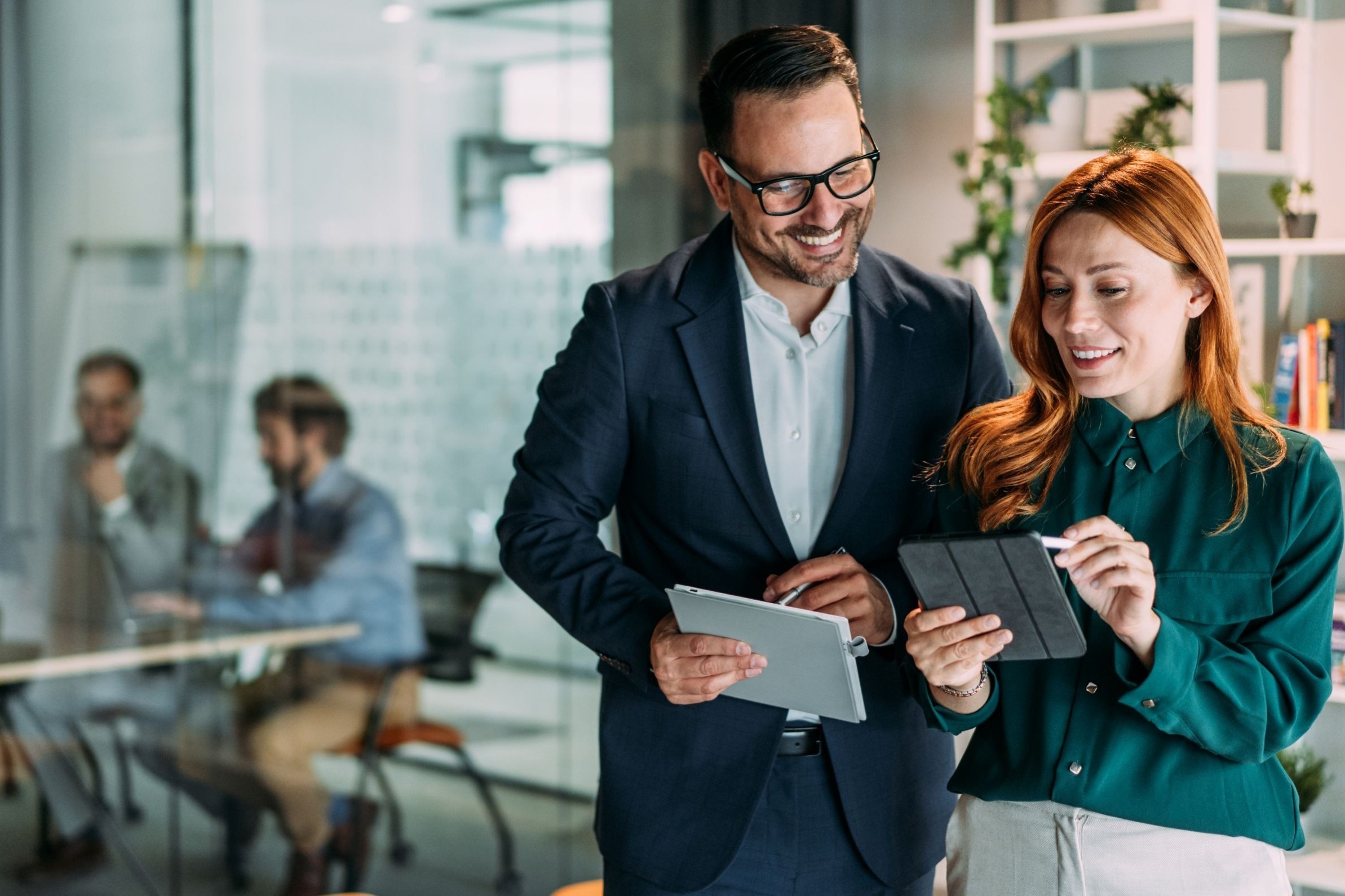 two people in a meeting