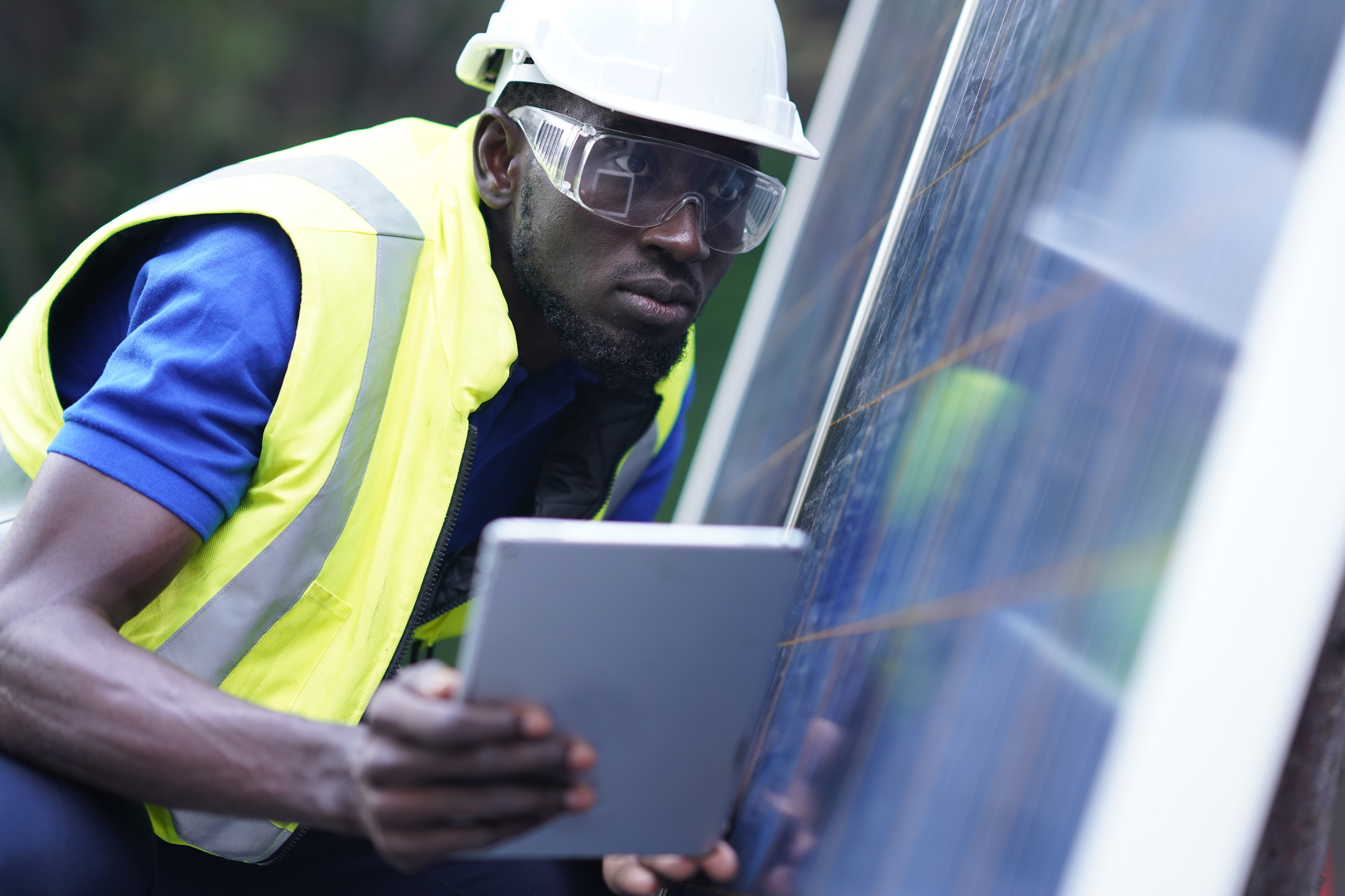 man on job wearing glasses